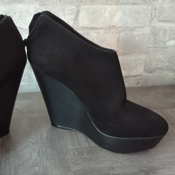 Leoffler Randall Nubuck Leather Platform Wedge Bootie - Picture 3 of 14